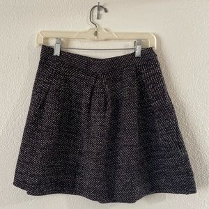 Madewell Turn Around Pleated Skirt in Purple Tweed